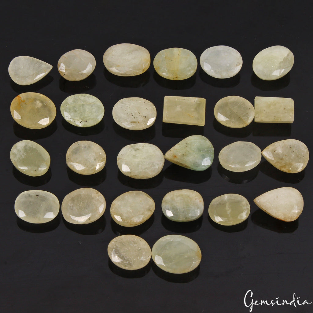 300 Cts/26 Pcs Natural Untreated Green Beryl Aquamarine Mix Cut Gems For Jewelry