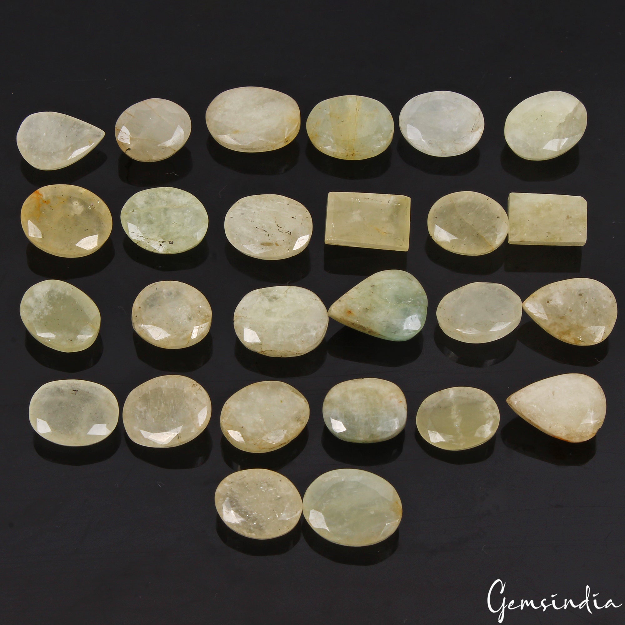 300 Cts/26 Pcs Natural Untreated Green Beryl Aquamarine Mix Cut Gems For Jewelry