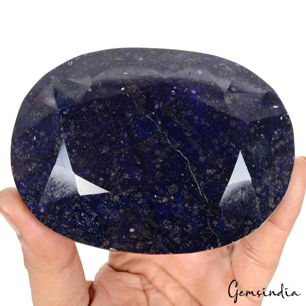 Certified 3270 Cts Natural African Blue Sapphire Oval Loose Huge Museum Size Gem