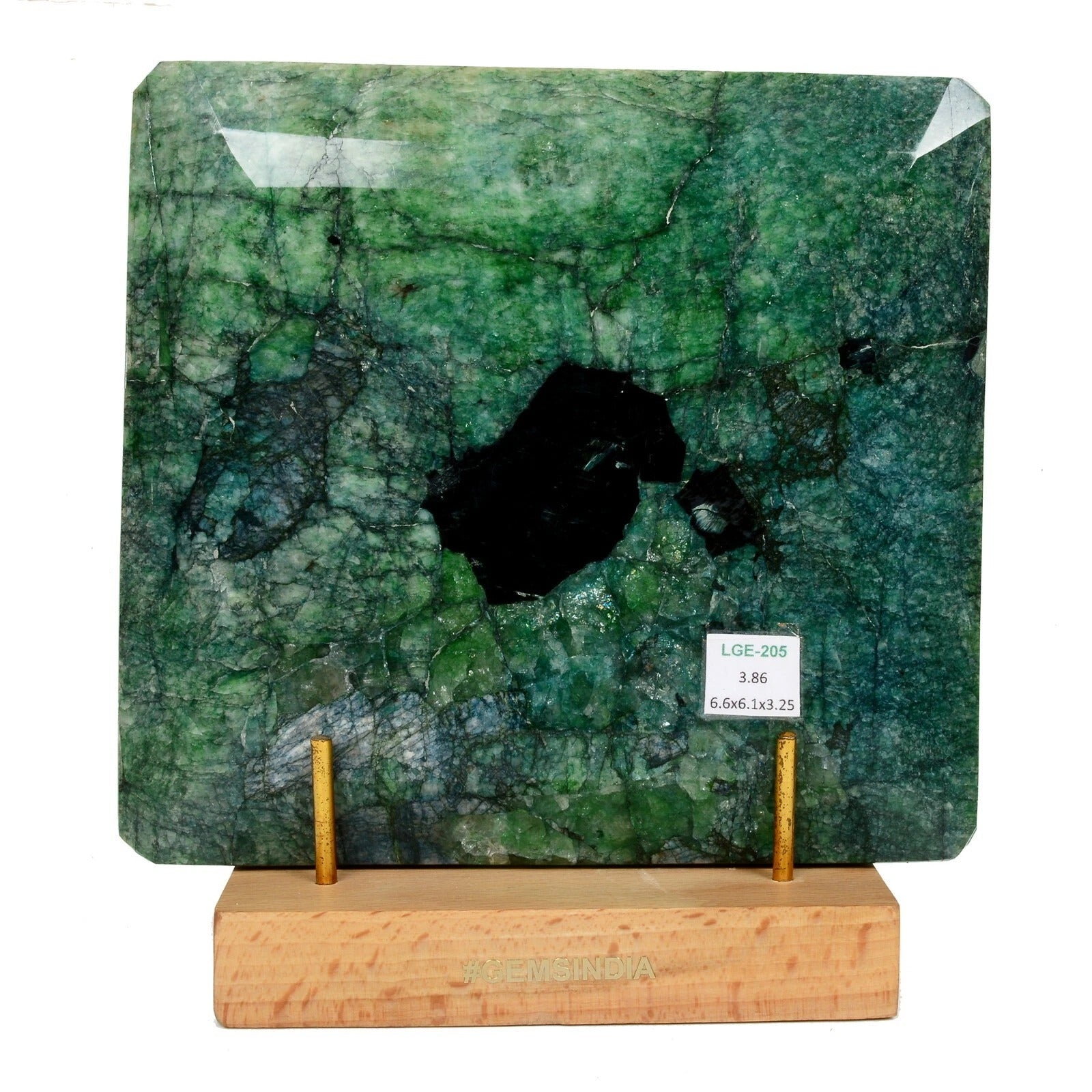 Emerald Loose Gemstone, Color Enhanced, Green — 6.6x6.1x3.25 Inch, 19300 Ct (3.86 Kg), Brazil