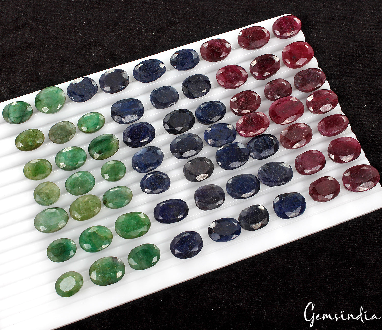 1030Ct Natural Emerald Ruby Sapphire Lot Oval Shape Faceted Gemstone For Jewelry