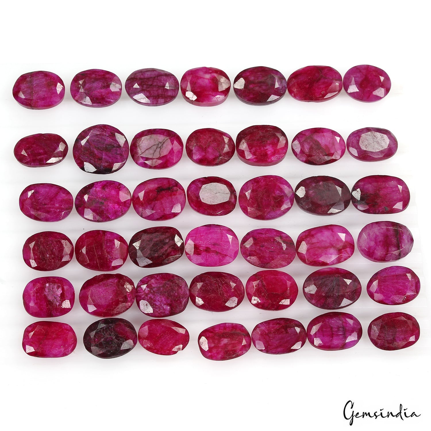 370 Ct Natural Red Pink Beryl Oval Cut Faceted Loose Wholesale Gemstone Lot 42Pc