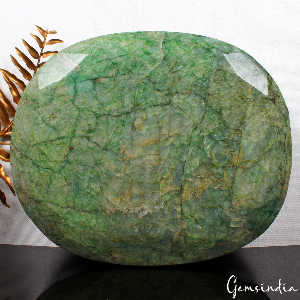Large Natural Green Emerald 4.7 kilo Oval Cut Faceted Earth Mined Huge Gemstone