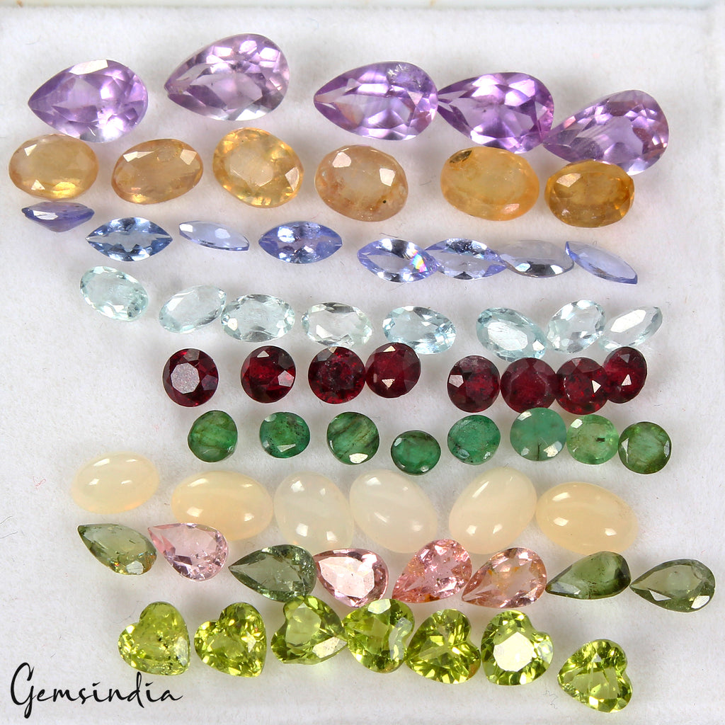 Tanzanite Lot, Loose Gemstone, Oval, Pear, Marquise, Round, Heart Faceted Cut, Untreated — 63 Pieces, 3mm to 9mm, 31.50 Ct