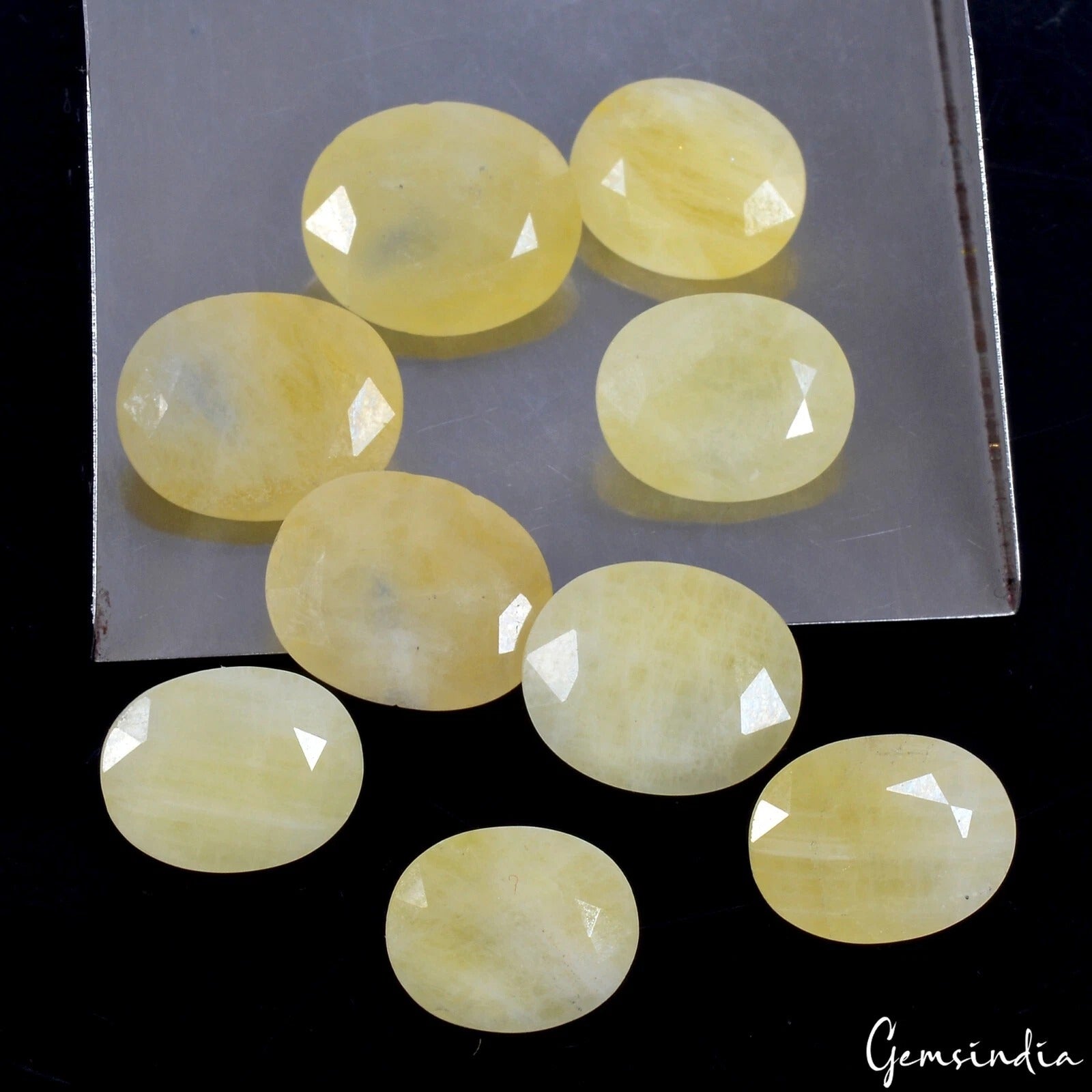 Yellow Sapphire Lot, Loose Gemstone, Untreated — 9 Pieces, 10mm to 13mm, 43.20 Ct, Sri Lanka