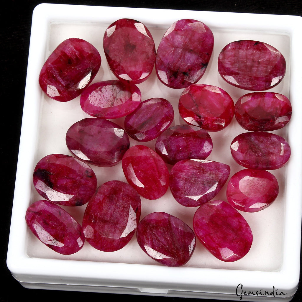 340 Ct Natural Red Pink Beryl Mix Faceted Loose Wholesale Gemstone Lot 19 Pcs