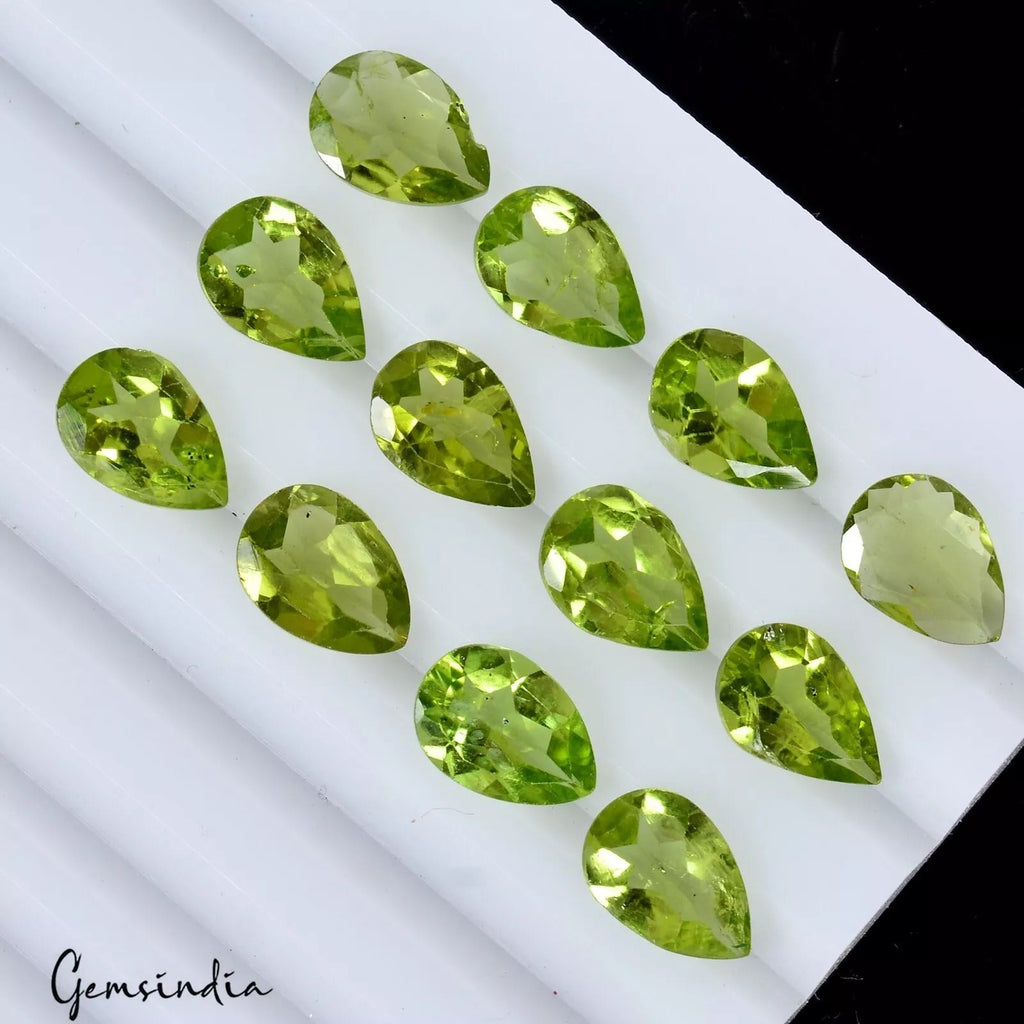 12 Pcs Natural Peridot 10x6mm Finest Green Oval Cut Unheated Sparkling Gemstones