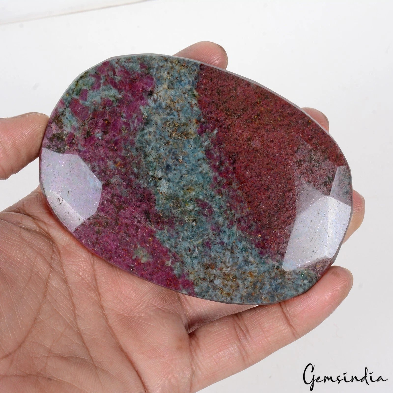 Ruby Kyanite Loose Gemstone, Oval Cut, Untreated — 102 x 72 x 27 mm, 2230 Ct, Madagascar