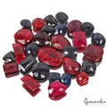 500 Cts/29 Pcs Natural Red Ruby Blue Sapphire Mix Checker Cut Gems For Jewelry