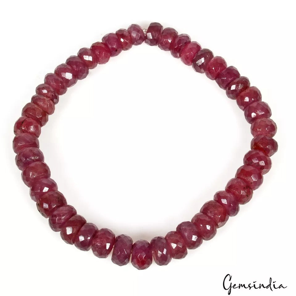 Ruby Bracelet, Heated, Red — 8 inch, 124.40 Ct, Mozambique