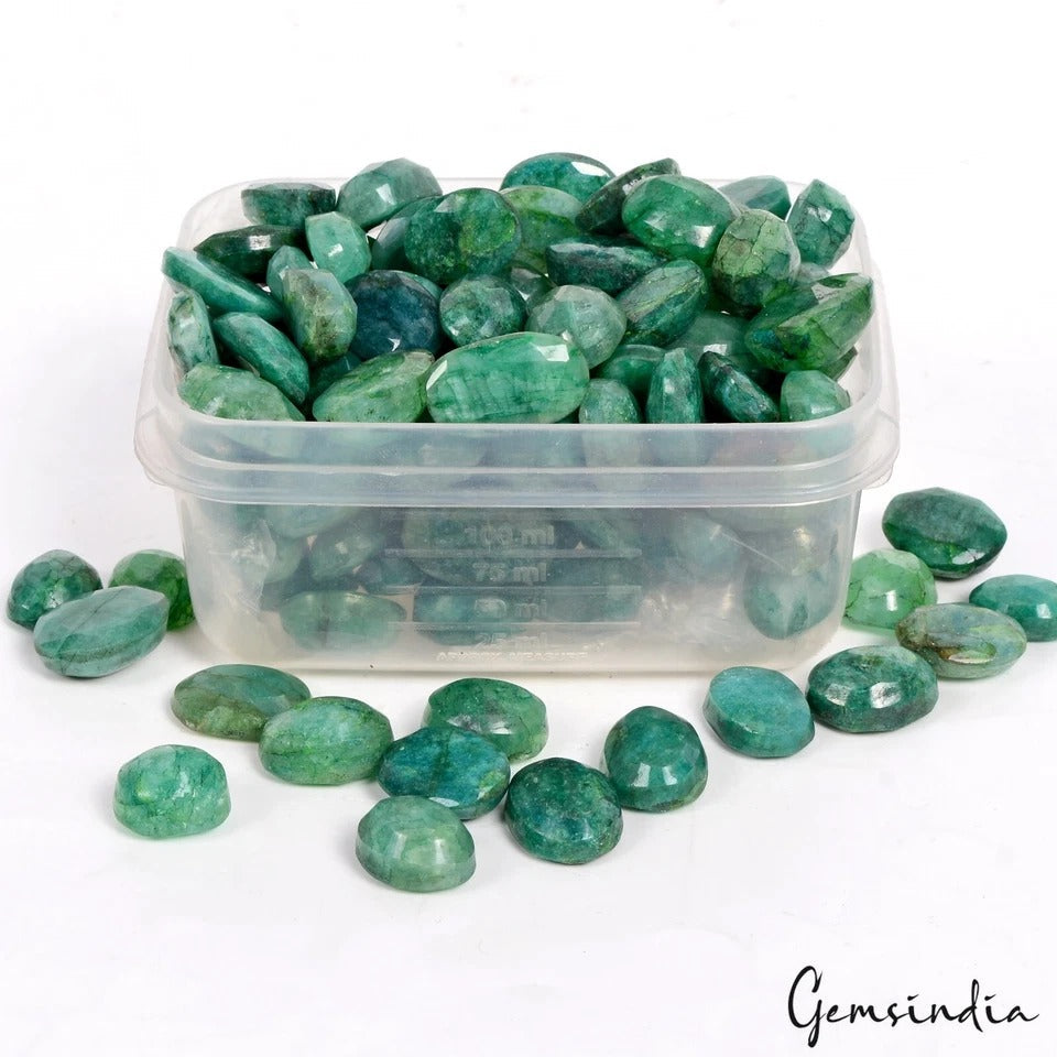 1000 Ct 103 Pcs Natural Brazilian Emerald Green Oval Cut Loose 11-18mm Gemstones