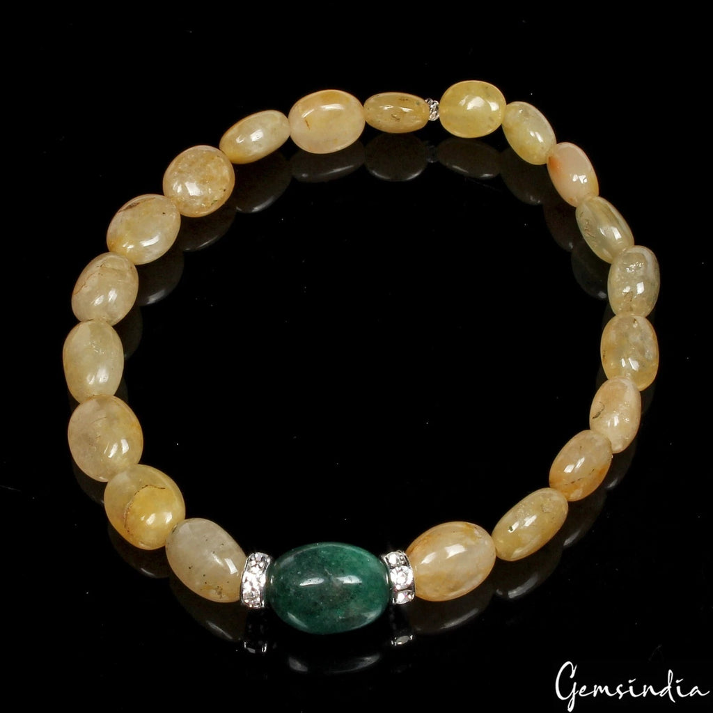 Quartz Bracelet, Untreated, Yellow — 7mm to 12mm, 48.00 Ct