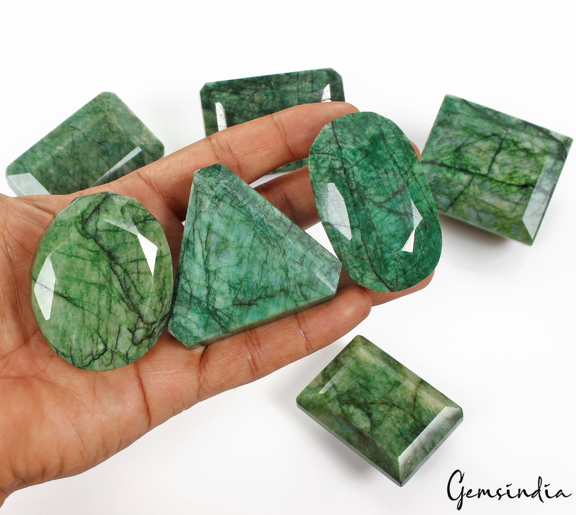 Super Wholesale 3830 Cts/7 Pcs Natural Brazilian Green Emerald Mix Cut Gems Lot