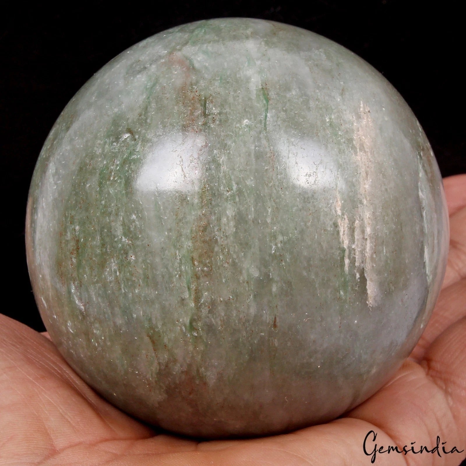 3300 Ct Natural Green Aventurine Healing Crystal Mineral Sphere With Stand 3"