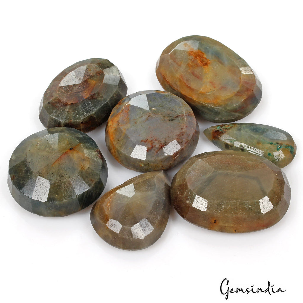 1340 Ct/7 Pcs Natural Untreated Brown Blue Sapphire Mix Cut Loose Wholesale Gems