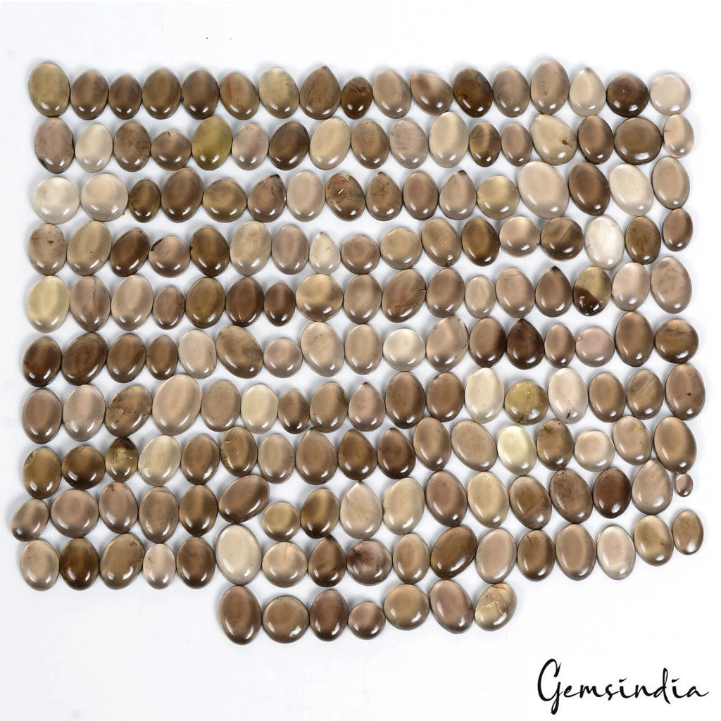 1400 Ct Natural Brown Smoky Quartz Mix Cabochon Loose Untreated 7-20mm Gemstone