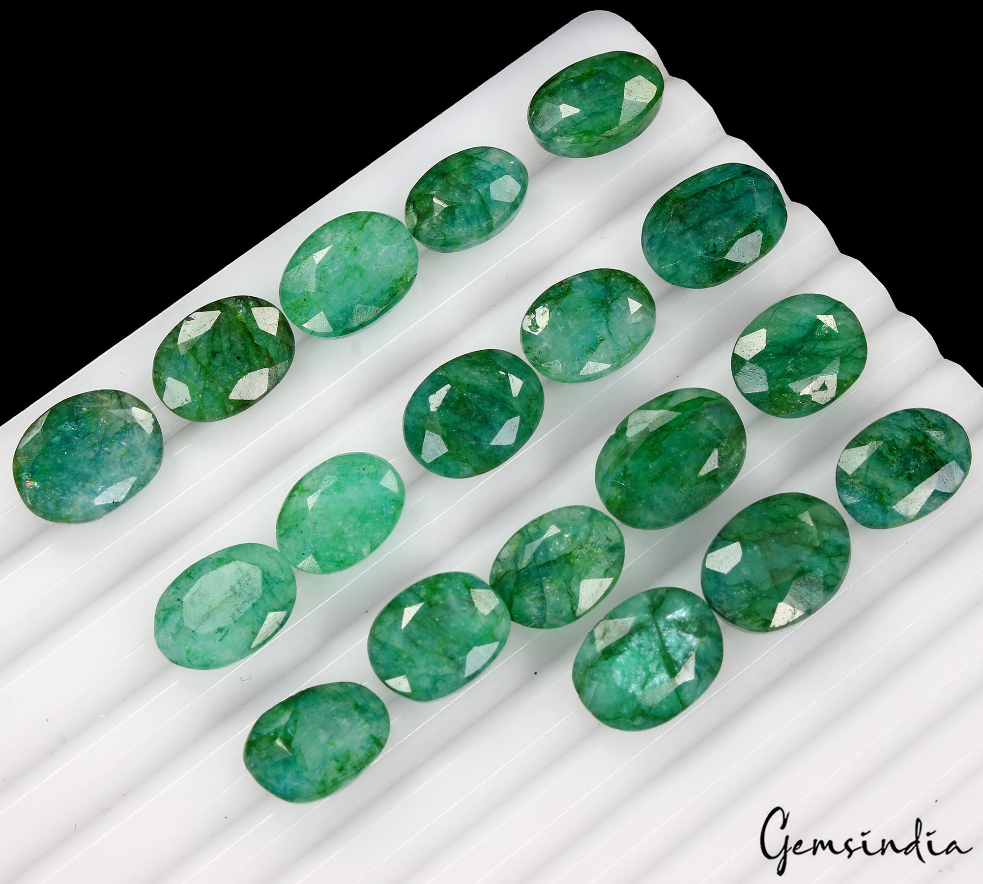Certified Natural Green Emerald 144 Ct AAA+ Oval Cut Loose Gemstones Lot ~18 Pcs