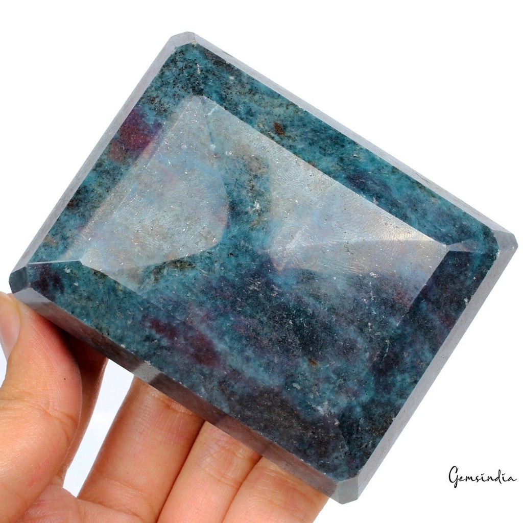 2440 Ct Natural Untreated Bi-Color Ruby Kyanite Emerald Cut Earth Mined Gemstone