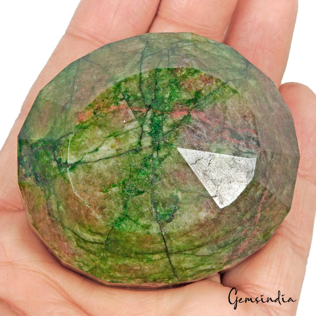 Brazilian Emerald Loose Gemstone, Oval Cut, Color Enhanced — 62 x 55 x 33mm, 920 Ct, Brazil