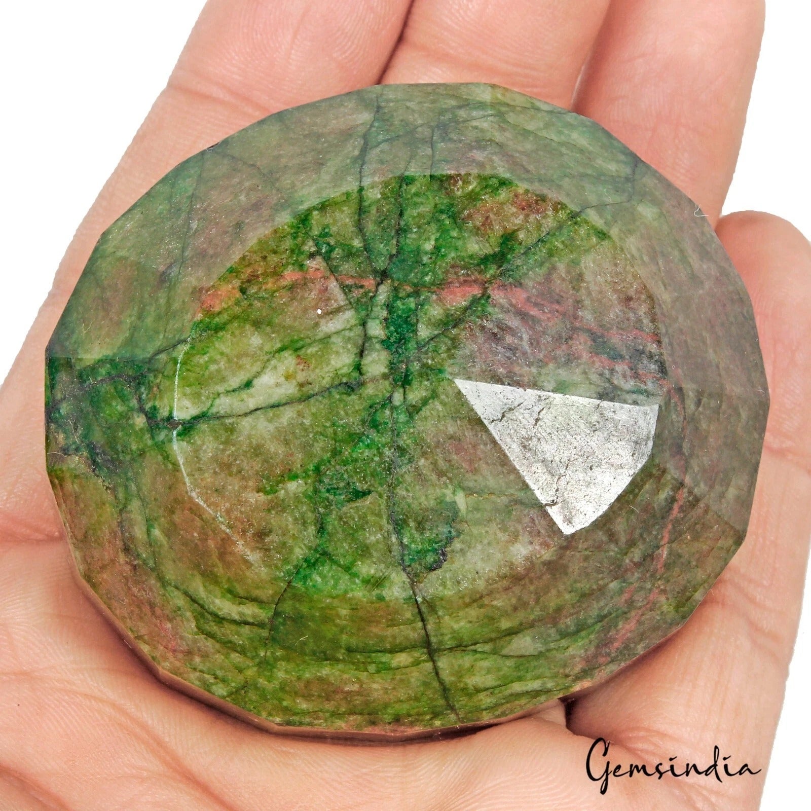 Brazilian Emerald Loose Gemstone, Oval Cut, Color Enhanced — 62 x 55 x 33mm, 920 Ct, Brazil