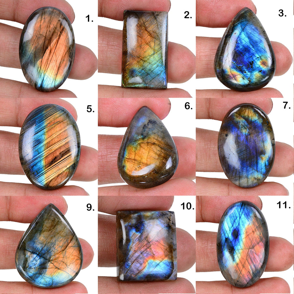 740 Ct Natural Blue Purple Multi Fire Mix Cabochon Labradorite Gemstones ~16 Pcs