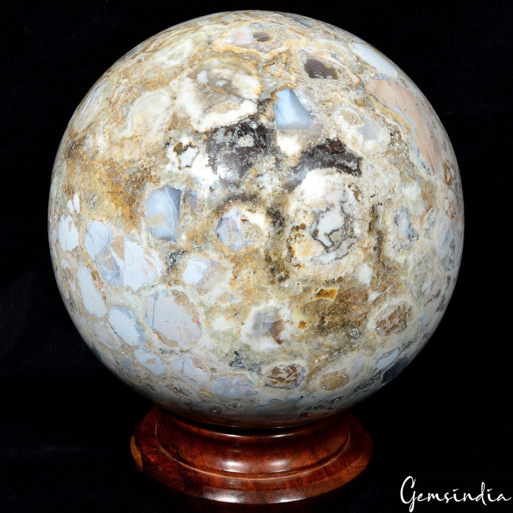 17.7 Kg Natural Untreated Bi Color Ocean Jasper Huge Gem 9" Crystal Sphere/Ball