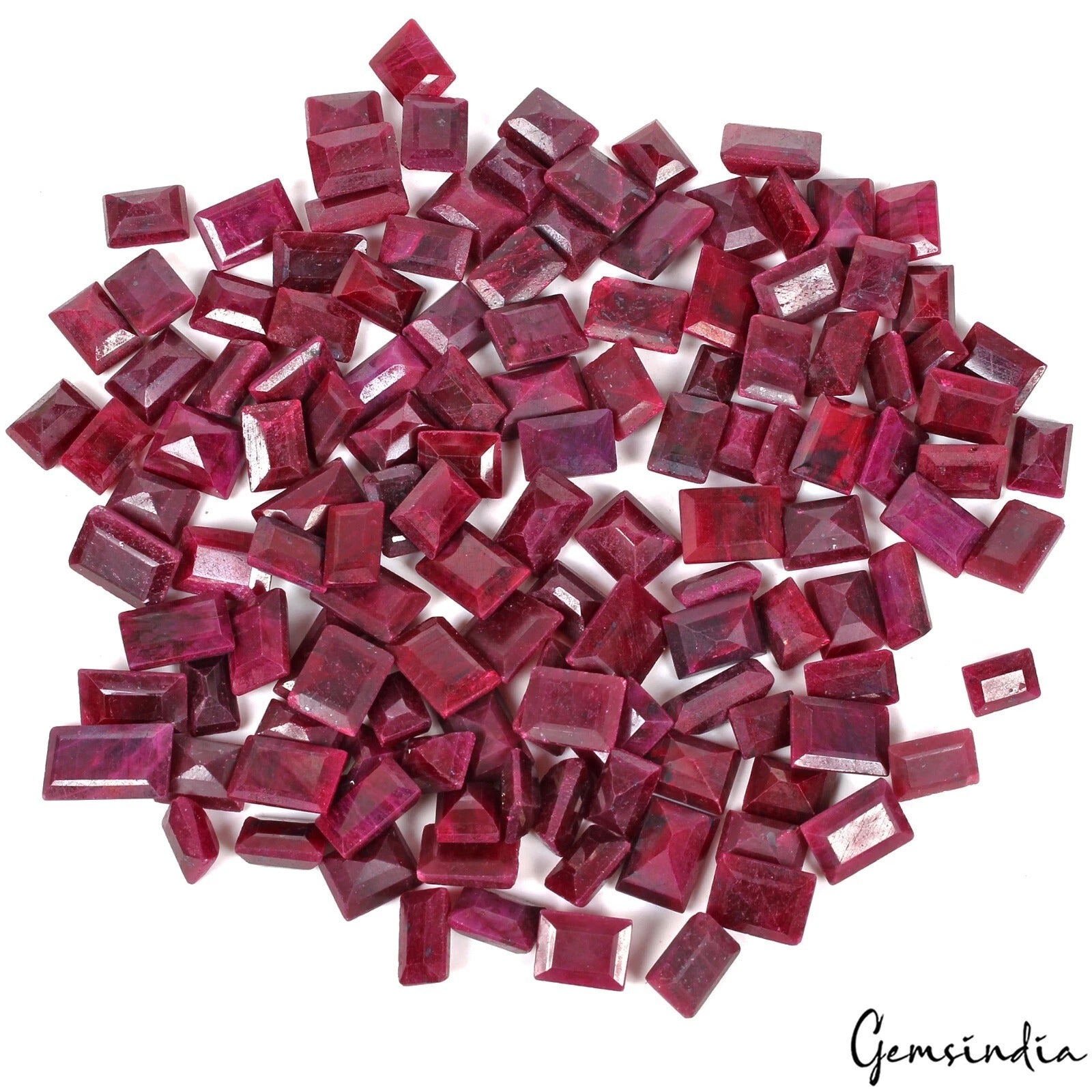 132 Pcs~Natural Red Ruby Loose Baguette Cut Ring Size Loose Gemstones~1540 Ct