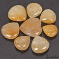 530 Ct/8 Pcs Natural Untreated Yellow Aventurine Heart Cab Loose Gem For Jewelry
