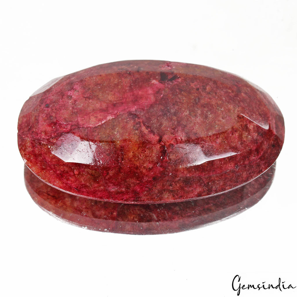 200 Ct Natural Red USA Beryl Bixbite Oval Faceted Cut Loose Earth Mined Huge Gem