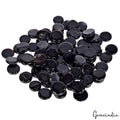 250.00 Ct Natural Black Onyx Round Cab Flat Both Side Loose Gemstone Lot 82 Pcs