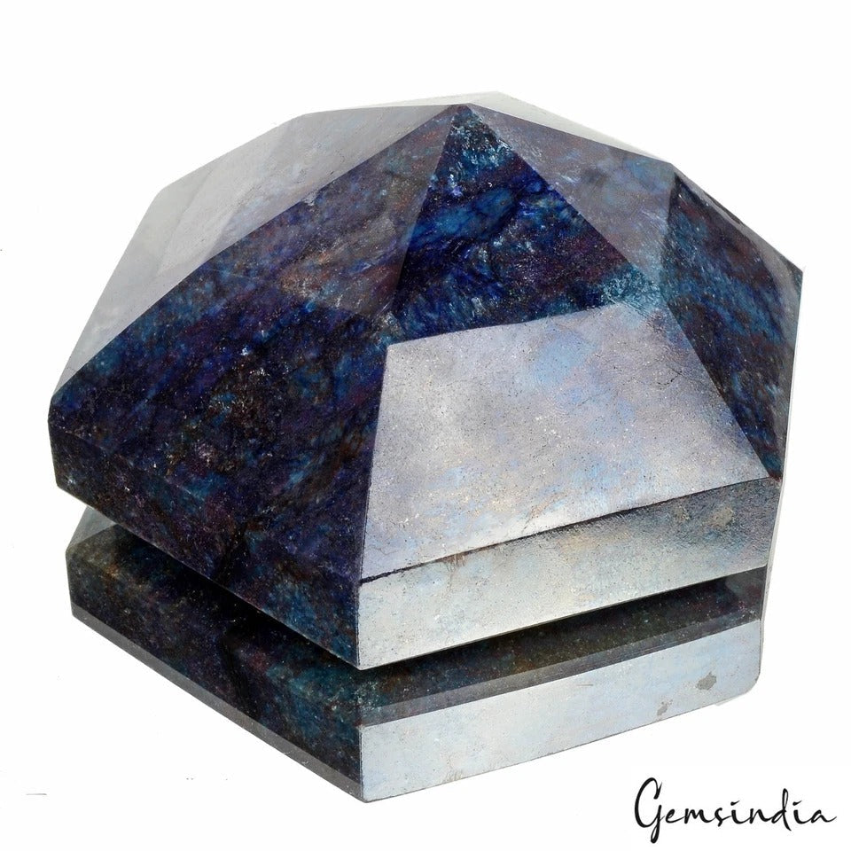 2200 Ct Natural Untreated Bi-color Ruby Kyanite Hexagon Cut Earth Mined Gemstone