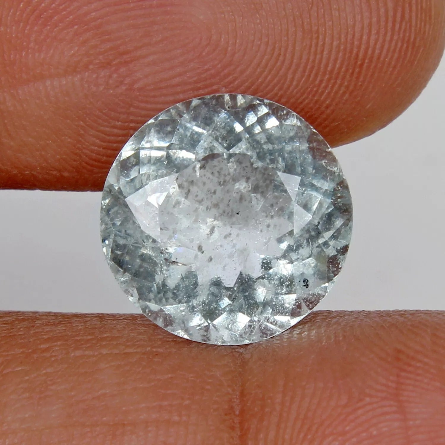 Natural Blue Aquamarine 7.10 Cts IGL&I Certified Loose 13mm Round Cut Gemstone