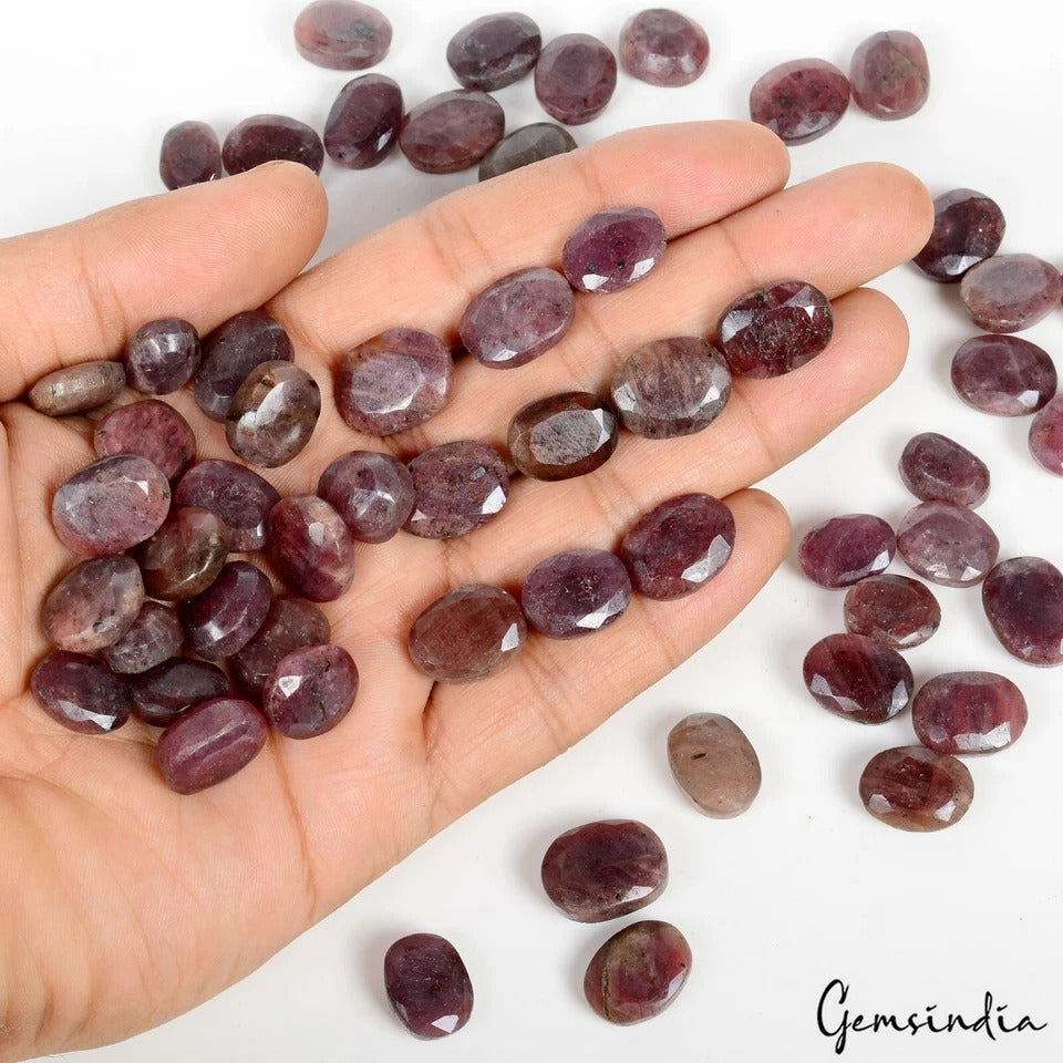 870Ct Natural Untreated Red Ruby Oval Cut Loose Madagascar Gemstones 11-17mm Lot