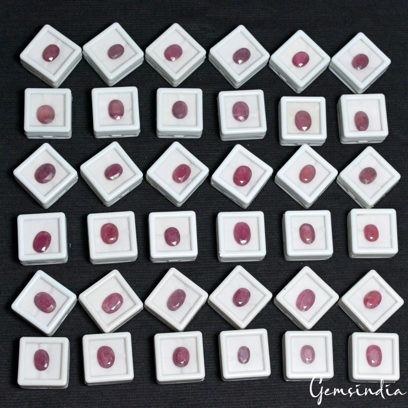 Certified 229.70 Ct Natural Mozambique Ruby AAA Oval Ring Size Gemstones ~36 Pcs