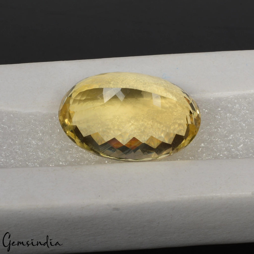 Citrine Loose Gemstone, Oval Faceted Cut, Untreated — 25x8x13 mm, 34.20 Ct, Brazil