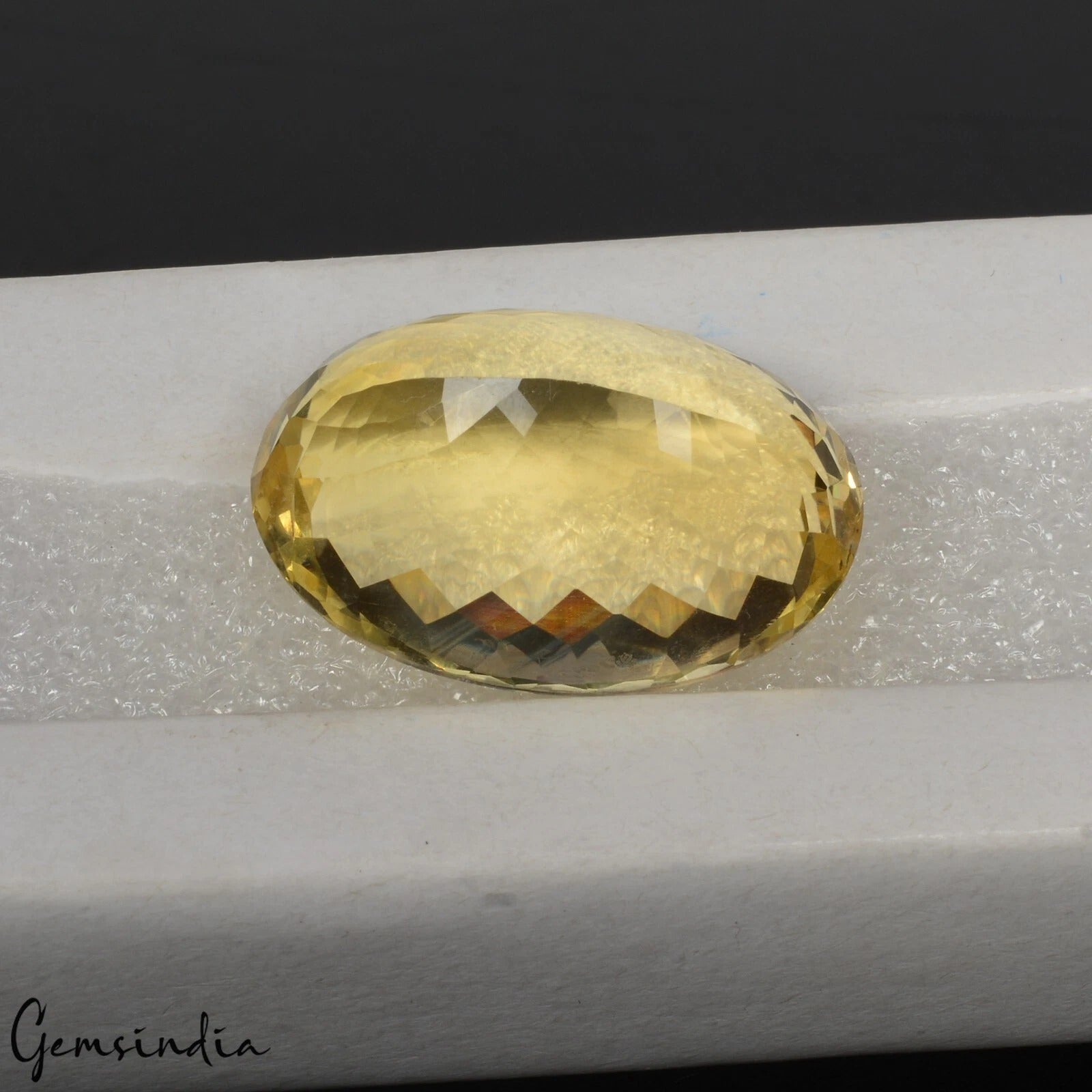 Citrine Loose Gemstone, Oval Faceted Cut, Untreated — 25x8x13 mm, 34.20 Ct, Brazil