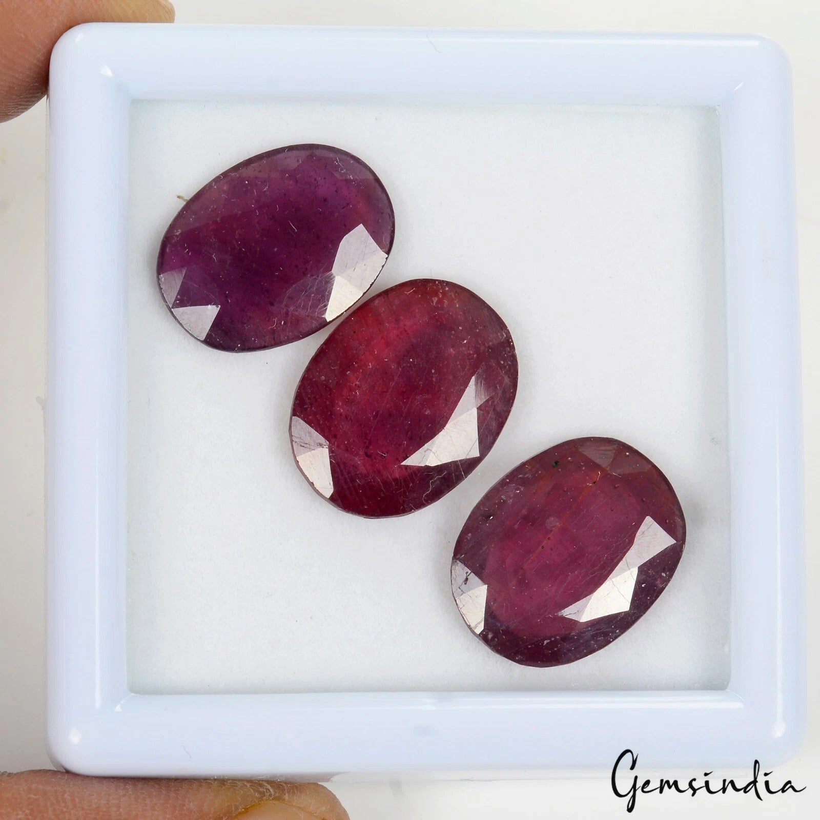 36.00 Ct 26x12-26x13mm Lot Oval Cut Natural Red Ruby - Heated, Mozambique Gems