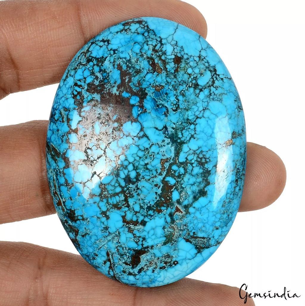 Turquoise Cabochon, Blue — 58x43x7mm, 158.20 Ct