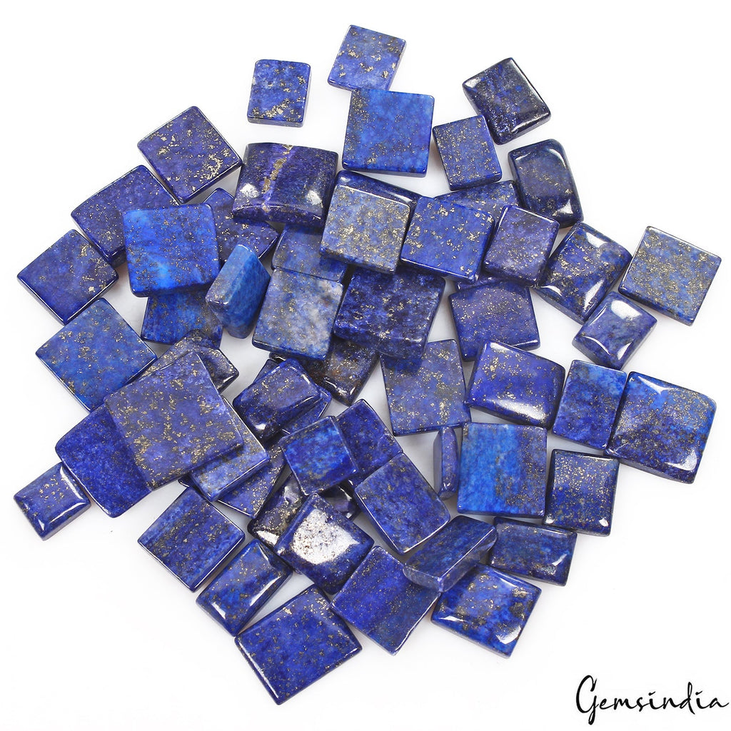 500 Ct/55Pcs Natural Blue Lapis Lazuli Gold Pyrite Baguette Cut Gems For Jewelry