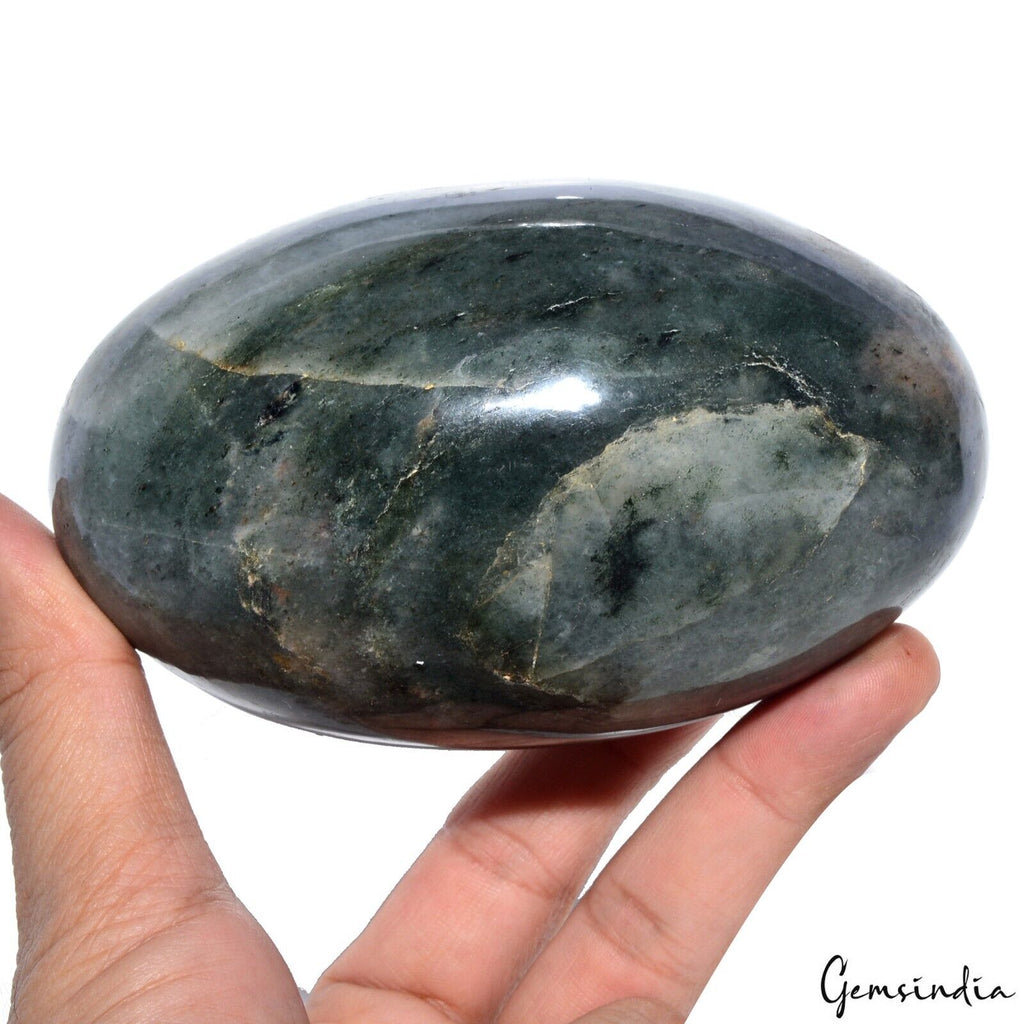 Agate Loose Gemstone, Untreated, Green — 4.7x2.8 Inch, 4500 Ct, Madagascar