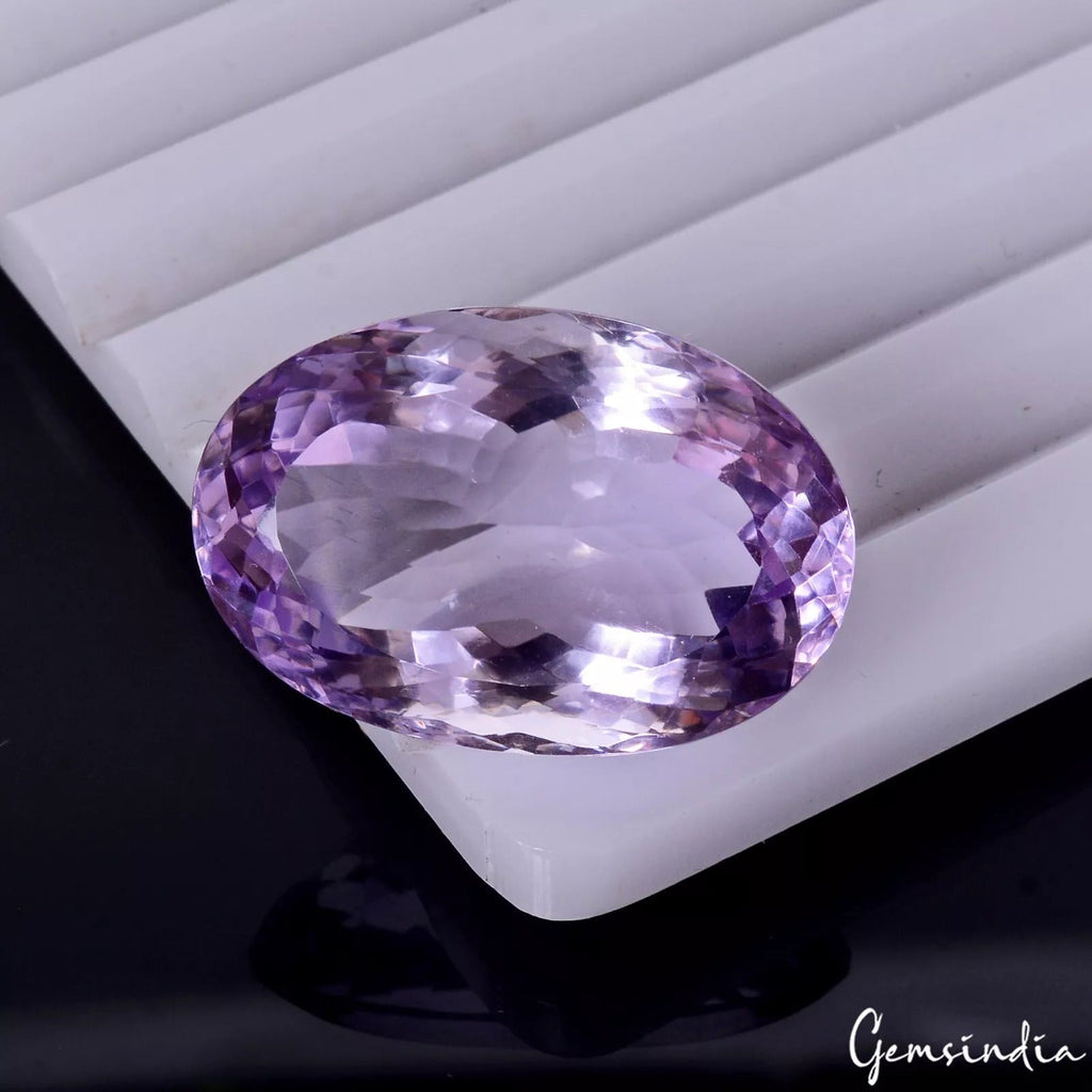 Certified 33.95 Ct Natural Untreated Brazilian Purple Amethyst Oval Cut Rare Gem