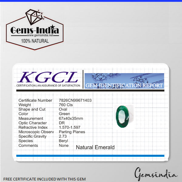 Certified 760 Ct Natural Brazilian Green Emerald Oval Faceted Cut Loose Huge Gem