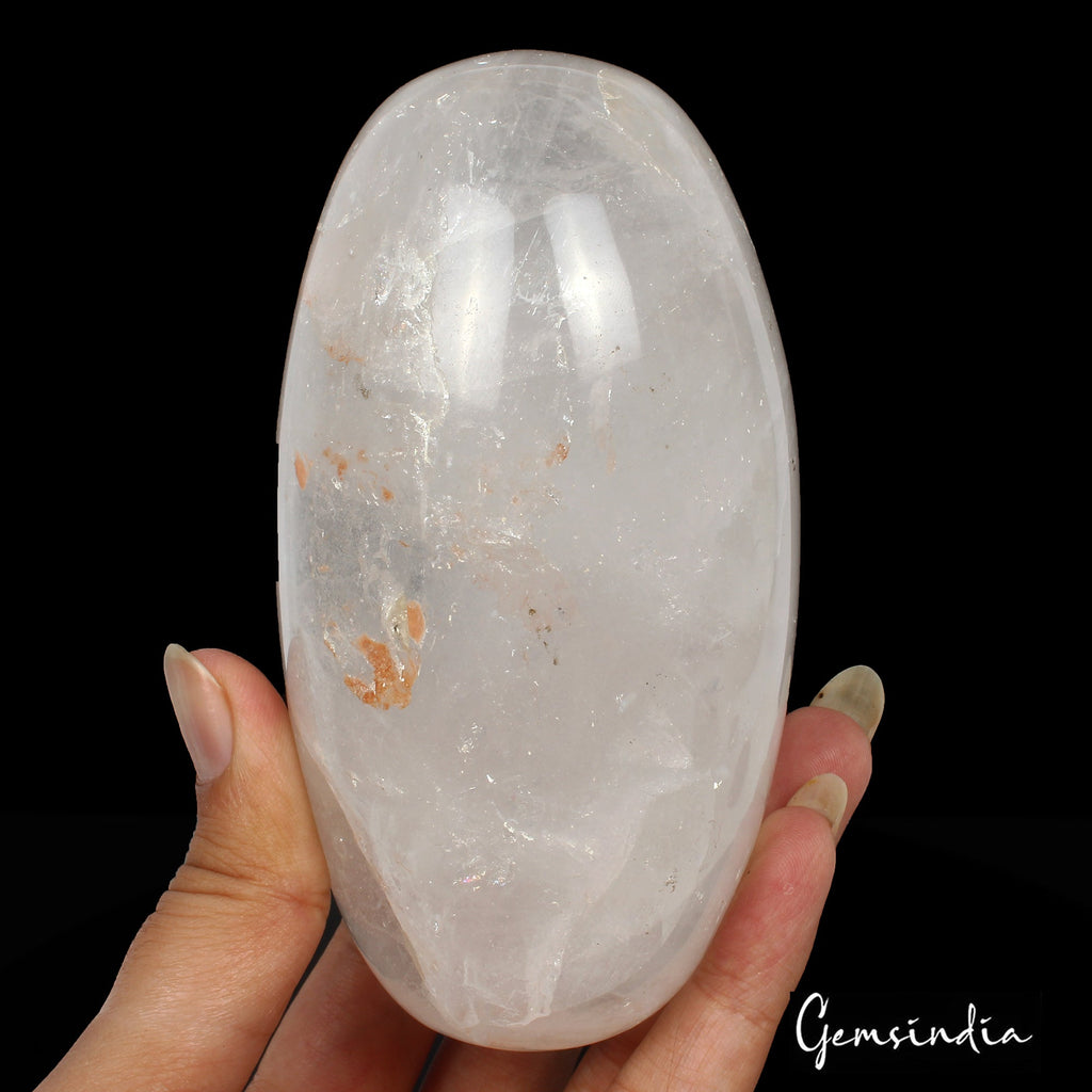 3000 Ct Natural White Quartz Oval Shape Egg Healing Crystal Mineral Gems W Stand