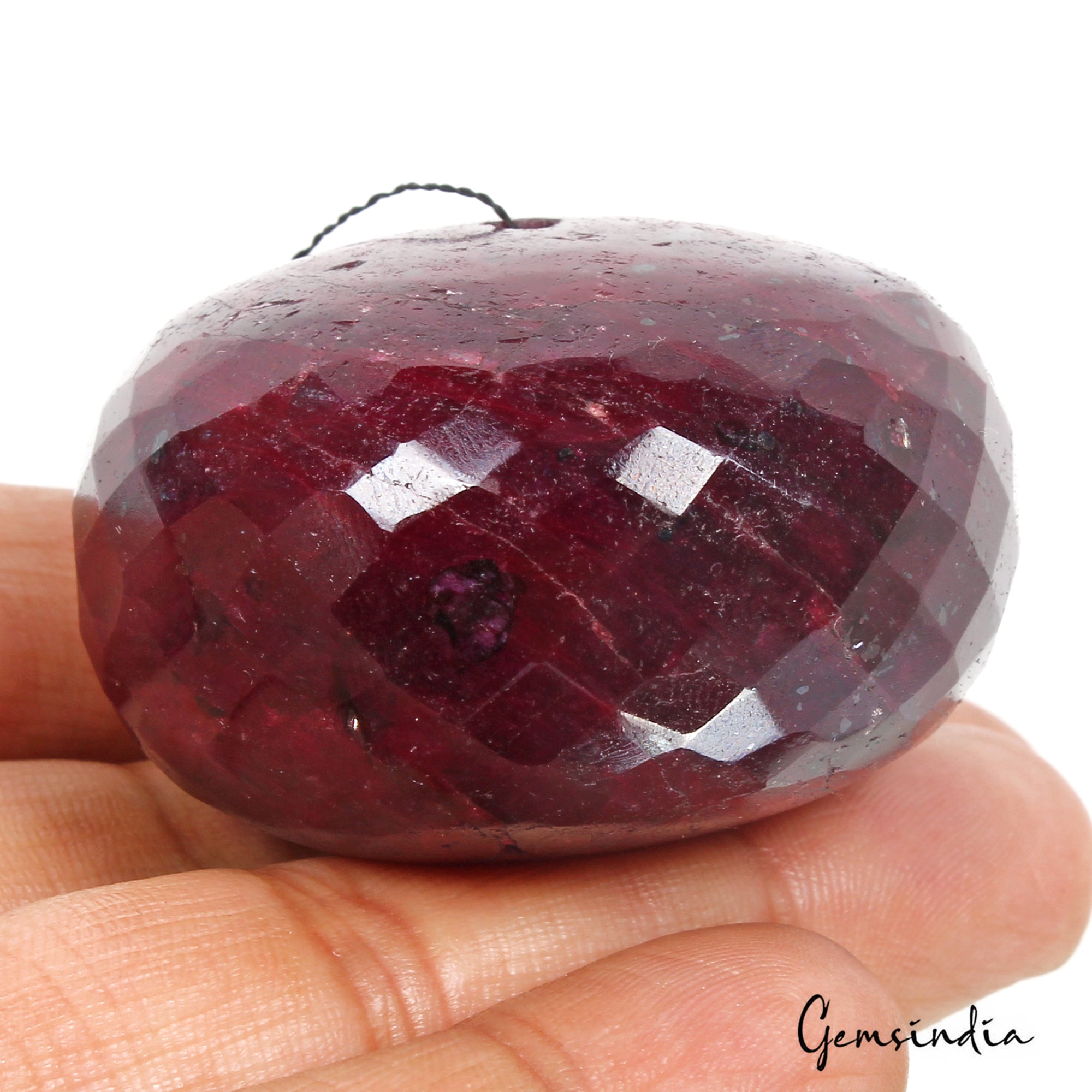 Large 700 Ct Natural Red Ruby Round Center Drilled Loose Bead Gems For Jewelry