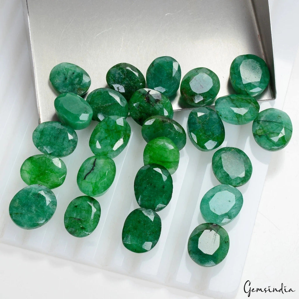 Certified 151.50 Ct Natural Zambian Emerald Oval Cut Faceted Loose Gemstone Lot