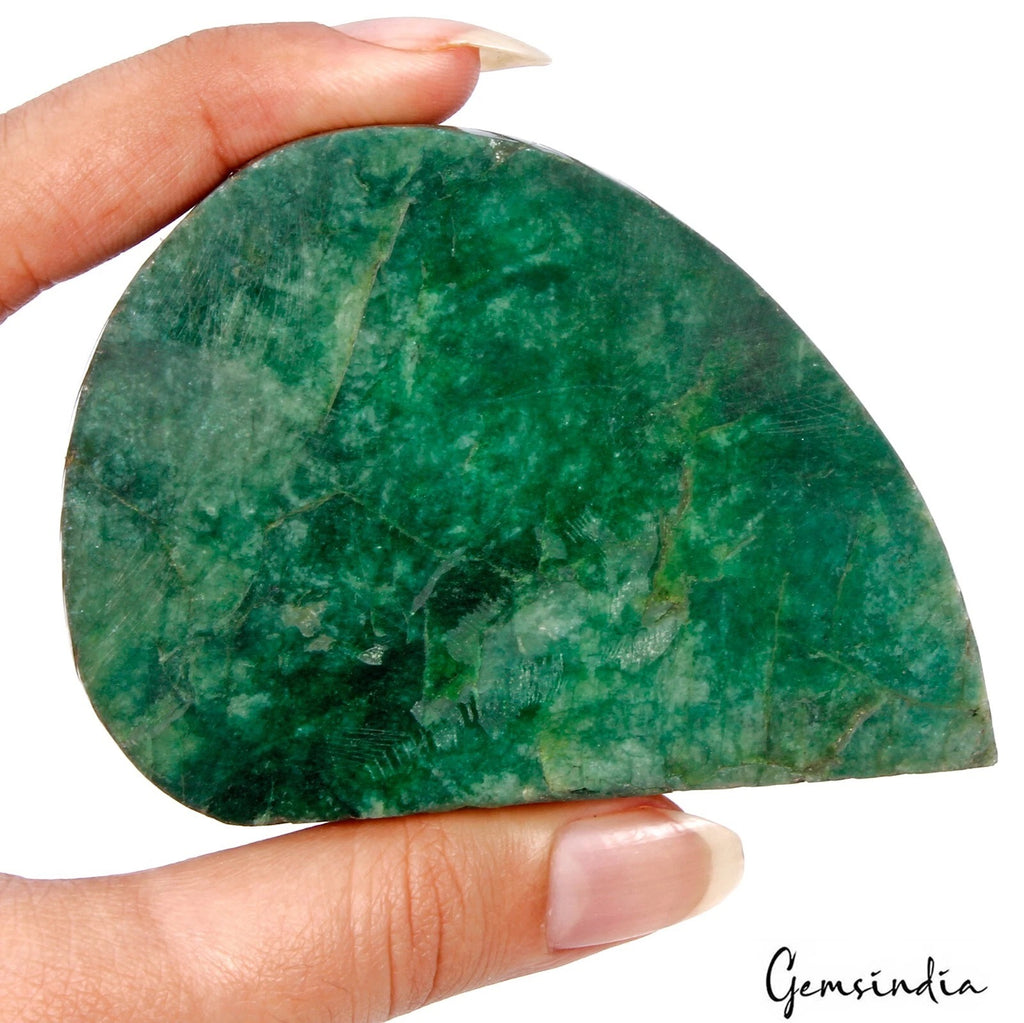 Emerald Carving, Color Enhanced, Green — 85 x 61 x25mm, 1060 Ct, Brazil