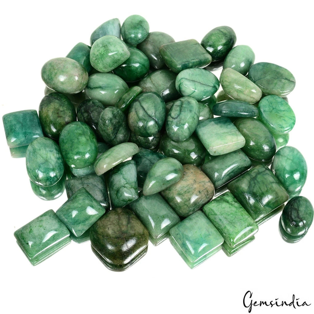 1170 Cts/48 Pcs Natural Green Brazilian Emerald Mix Cab Loose Wholesale Gems Lot