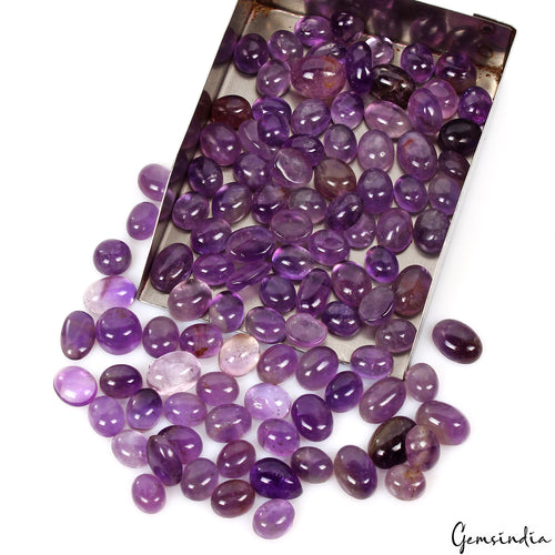 Amethyst Cabochon, Untreated, Purple — 9mm to 15mm, 520 Ct, Madagascar