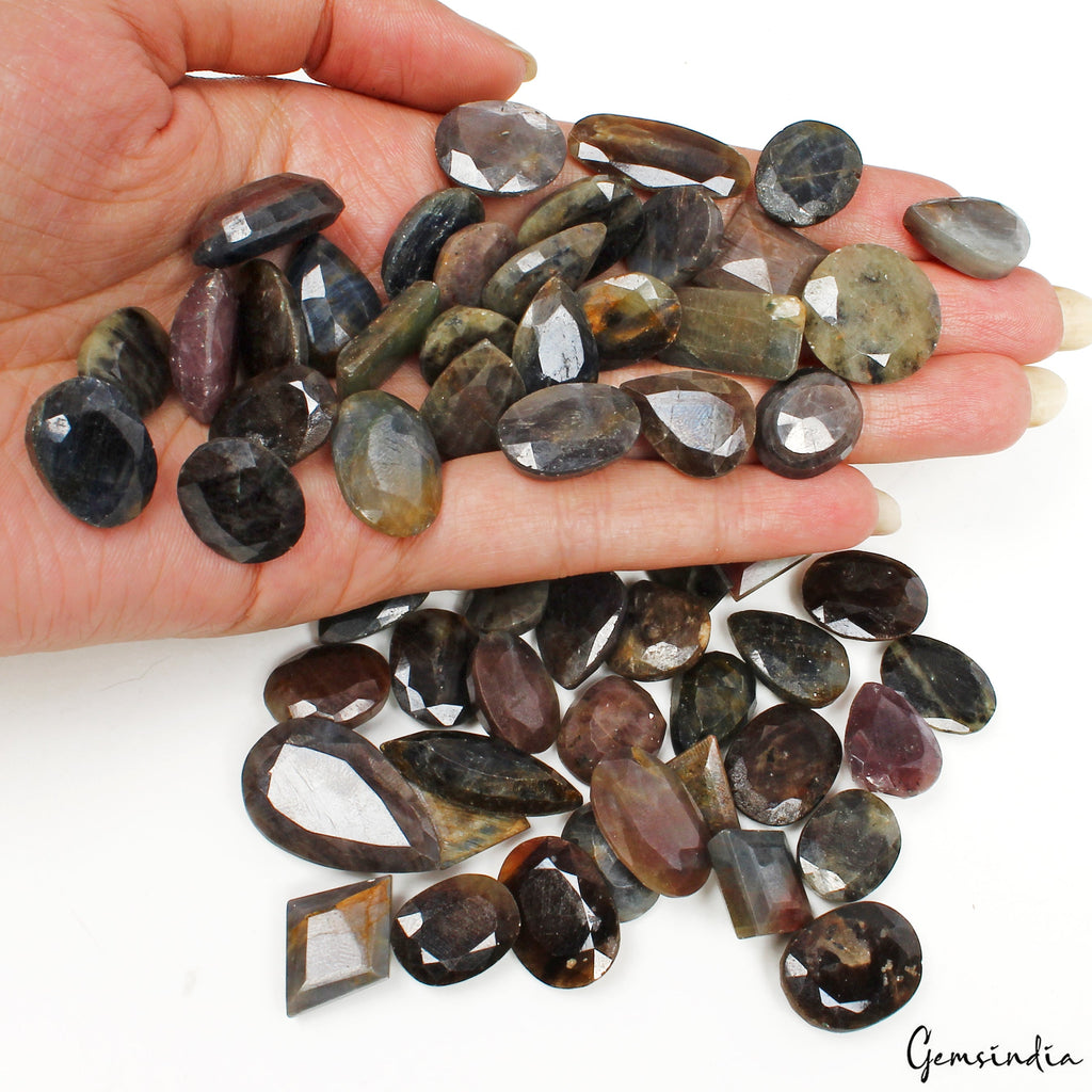 900 Ct Natural Untreated Multi Color Sapphire Mixed Cut Loose 13-27mm Gemstones