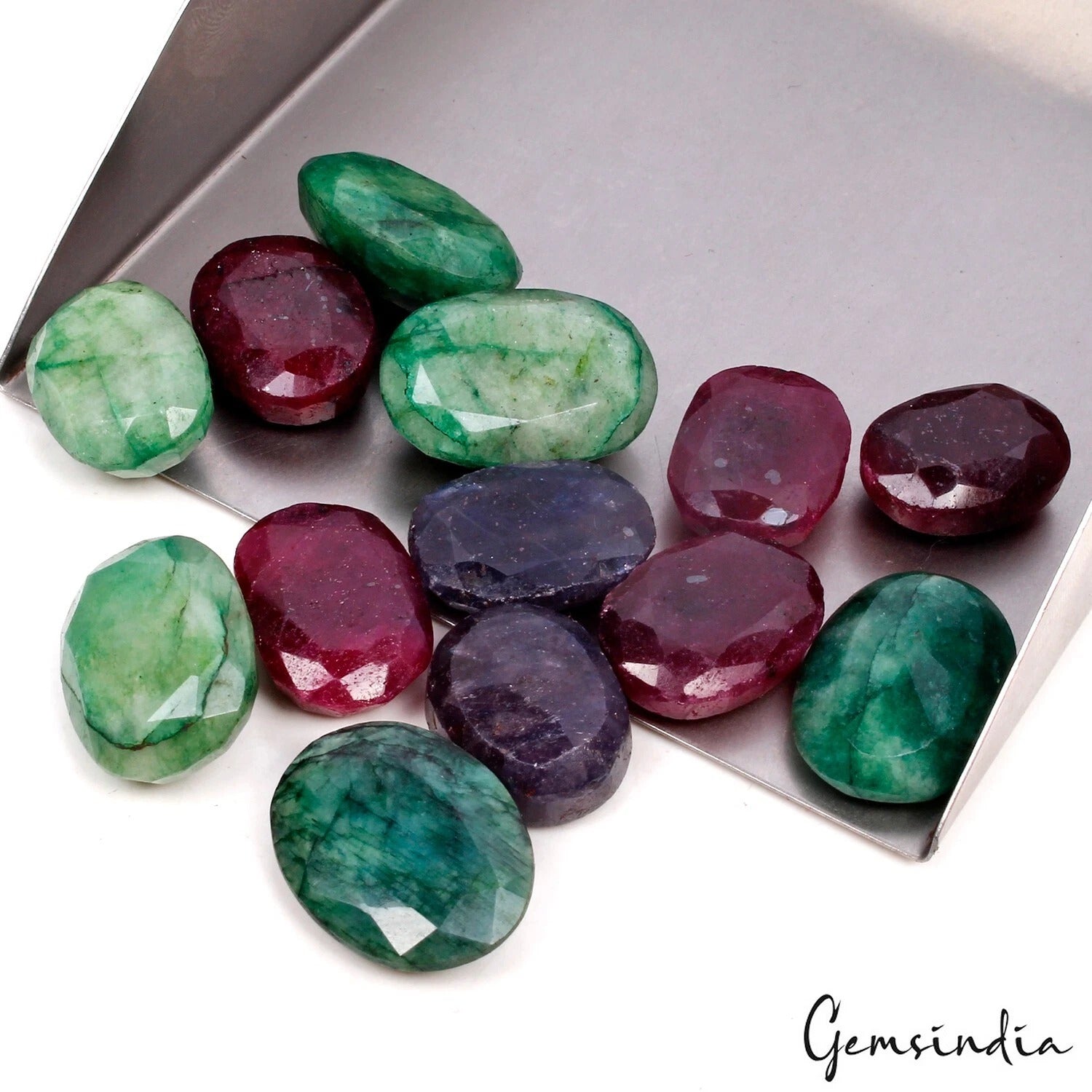 Ruby Lot, Loose Gemstone, Color Enhanced, Multi Color — 13 Pieces, 18mm to 23mm, 300 Ct, Madagascar
